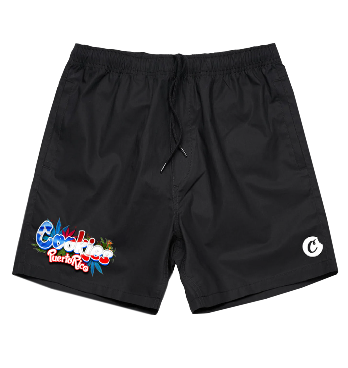 Puerto Rico Flag Beach Shorts - Black